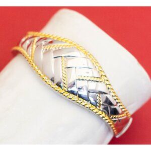 7 inch, Vintage Two Tone Elegant Hinged Bange - F34